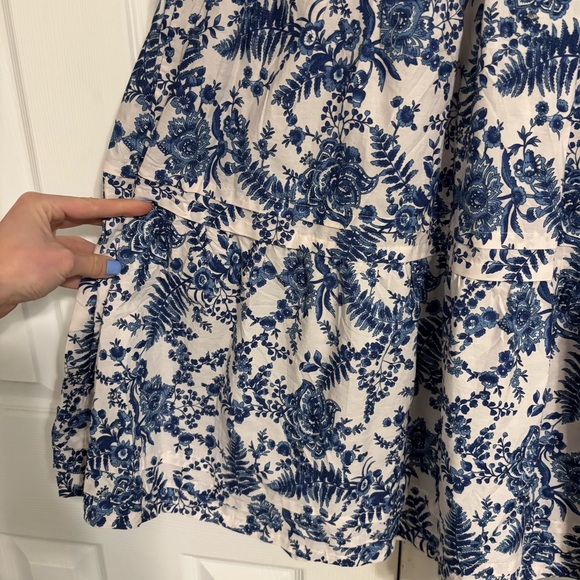 Anthropologie The Somerset Midi Dress Blue & White Floral - Picture 4 of 7